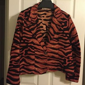 New Direction Orange Zebra Blazer